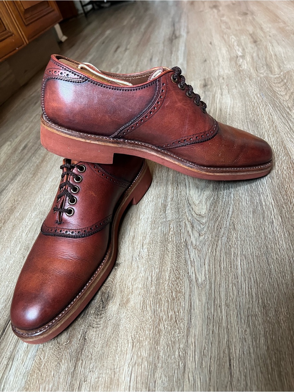 Vintage mid century Florsheim Imperial Men's Leather Oxford in Reddish Brown - Picture 3 of 13